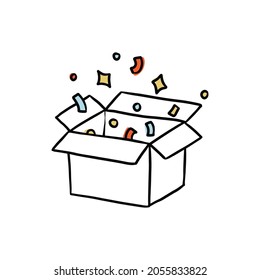 Vector de ilustración dibujado a mano de caja de regalo