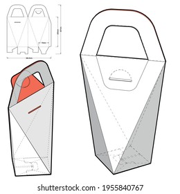 Gift Box with handle and Die-cut Pattern. The .eps file is full scale and fully functional. Prepared for real cardboard production.