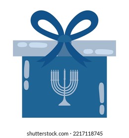 Gift Box Hanukkah Icon Isolated