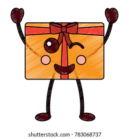 gift box happy  wink emoji icon image 