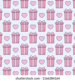 gift box and heart background