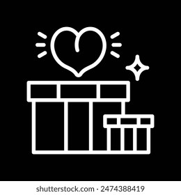 Caja de regalo con icono de corazón