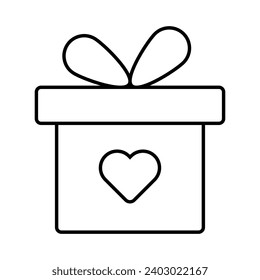 Gift box with heart icon. Design can use for web and mobile app. Vector illustration
