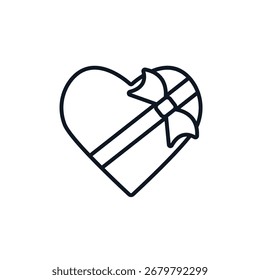 Iconos del corazón de la caja de regalo. Iconos simples del vector con el fondo. Diseño de estilo plano
