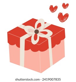 Caja de regalo con ilusión cardíaca