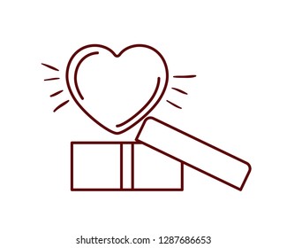 gift box with heart isolated icon