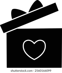 Gift box with heart pattern silhouette.
Opened gift box silhouette.
For celebrating Valentine's Day, Mother's Day,wedding or birthday.
Transparent background.