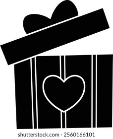 Gift box with heart pattern silhouette.
Opened gift box silhouette.
For celebrating Valentine's Day, Mother's Day,wedding or birthday.
Transparent background.