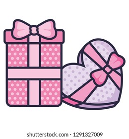 gift box with heart shape