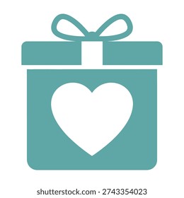 Gift box with heart shape symbolizes love and appreciation for special occasions