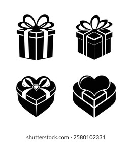 gift box heart shaped sat vector art