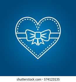 Gift box of heart tied with ribbon icon