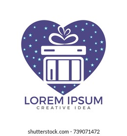Gift Box and heart vector design.