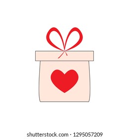 Gift box with a heart. Vector illustration design