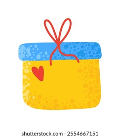 Gift box with heart. Vector illustration