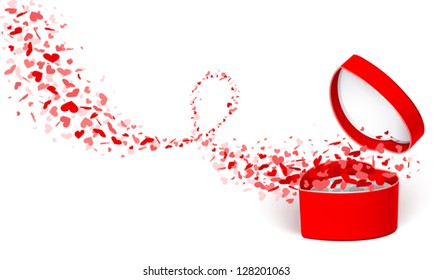 Caja de regalo con corazones