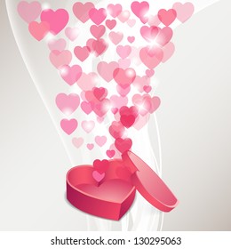 Gift box with hearts