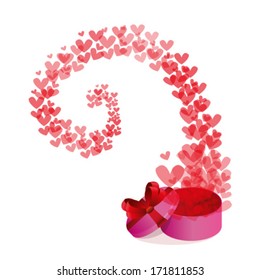 Gift box with hearts