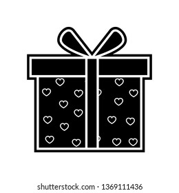 gift box with hearts icon. Element of Valentine for mobile concept and web apps icon. Glyph, flat icon for website design and development, app development