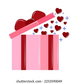 gift box with hearts icon isolated