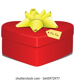 Gift box with hearts isolated on white background. Gift for Valentine's Day.
