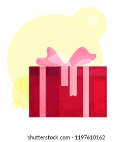 gift box for the holiday, Christmas, Birthday, etc., vector design with grain texture