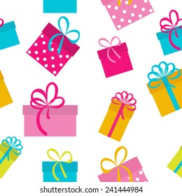 Gift Box Holiday Seamless Pattern Background Vector Illustration