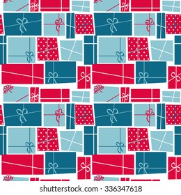 Gift Box Holiday Seamless Pattern Background Vector Illustration