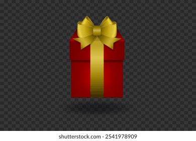 Gift box for the holidays, beautiful ribbon and bow. Vector illustration