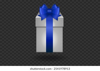 Gift box for the holidays, beautiful ribbon and bow. Vector illustration