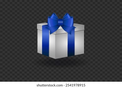 Gift box for the holidays, beautiful ribbon and bow. Vector illustration