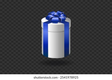 Gift box for the holidays, beautiful ribbon and bow. Vector illustration