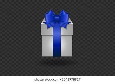 Gift box for the holidays, beautiful ribbon and bow. Vector illustration