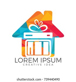 Gift Box and house vector design.