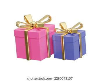 Gift box icon 3d rendering illustration vector