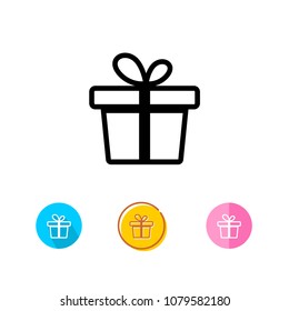 Gift Box Icon with 4 Style Vector Illustration