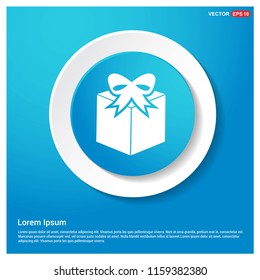 Gift Box Icon Abstract Blue Web Sticker Button - Free vector icon