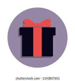 gift box icon in badge style. One of web collection icon can be used for UI, UX