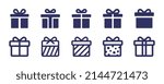 Gift box icon. Birthday present icon collection in graphic design.