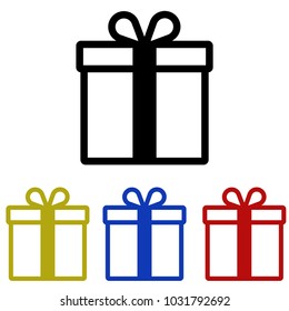 Gift box icon, birthday present or Christmas present, can be used for printing or in design