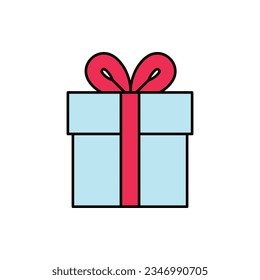 Icono de la caja de regalo. Icono de regalo de cumpleaños aislado en fondo blanco para diseño gráfico y web.