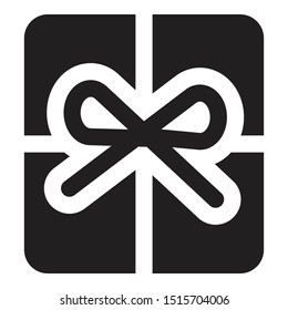 gift box icon black and isolated vector illustration