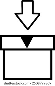 Icono de caja de regalo - icono de línea negra