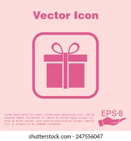 gift box icon with a bow. holiday or celebration