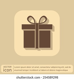 gift box icon with a bow. holiday or celebration