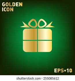gift box icon with a bow. holiday or celebration
