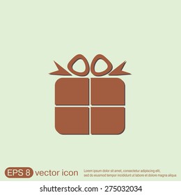 gift box icon with a bow. holiday or celebration