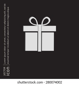 gift box icon with a bow. holiday or celebration