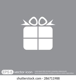 gift box icon with a bow. holiday or celebration