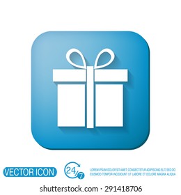 gift box icon with a bow. holiday or celebration